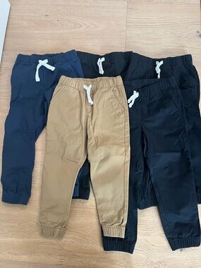 Cat & Jack Jogger (set of 5) Pants - Navy, Tan & 3 Black